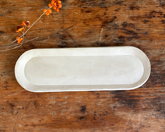 Matte White Oblong Tray