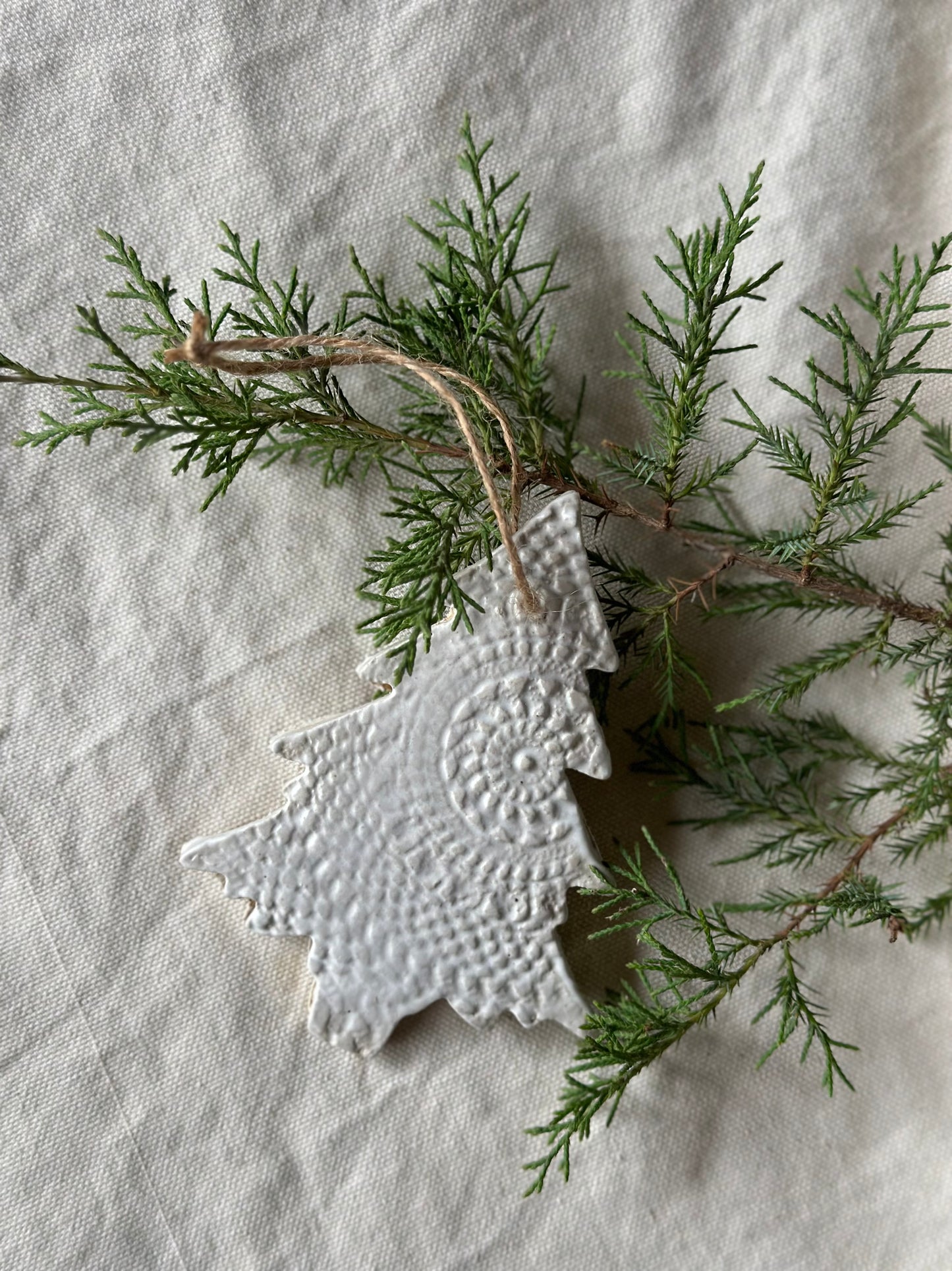 Christmas Tree Ornament in Matte White