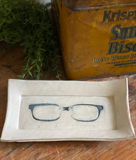 Handmade Eyeglass Tray In Matte White